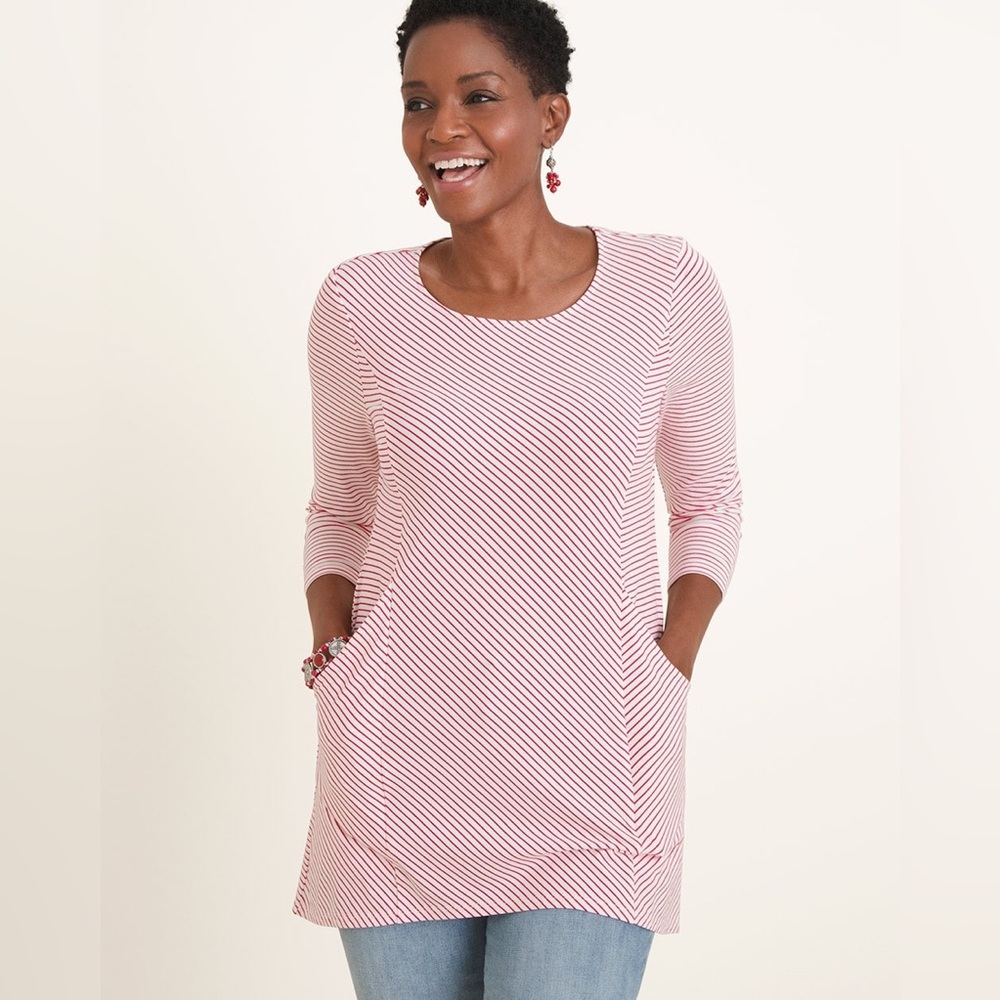 Chico’s Striped Pocket Tunic.